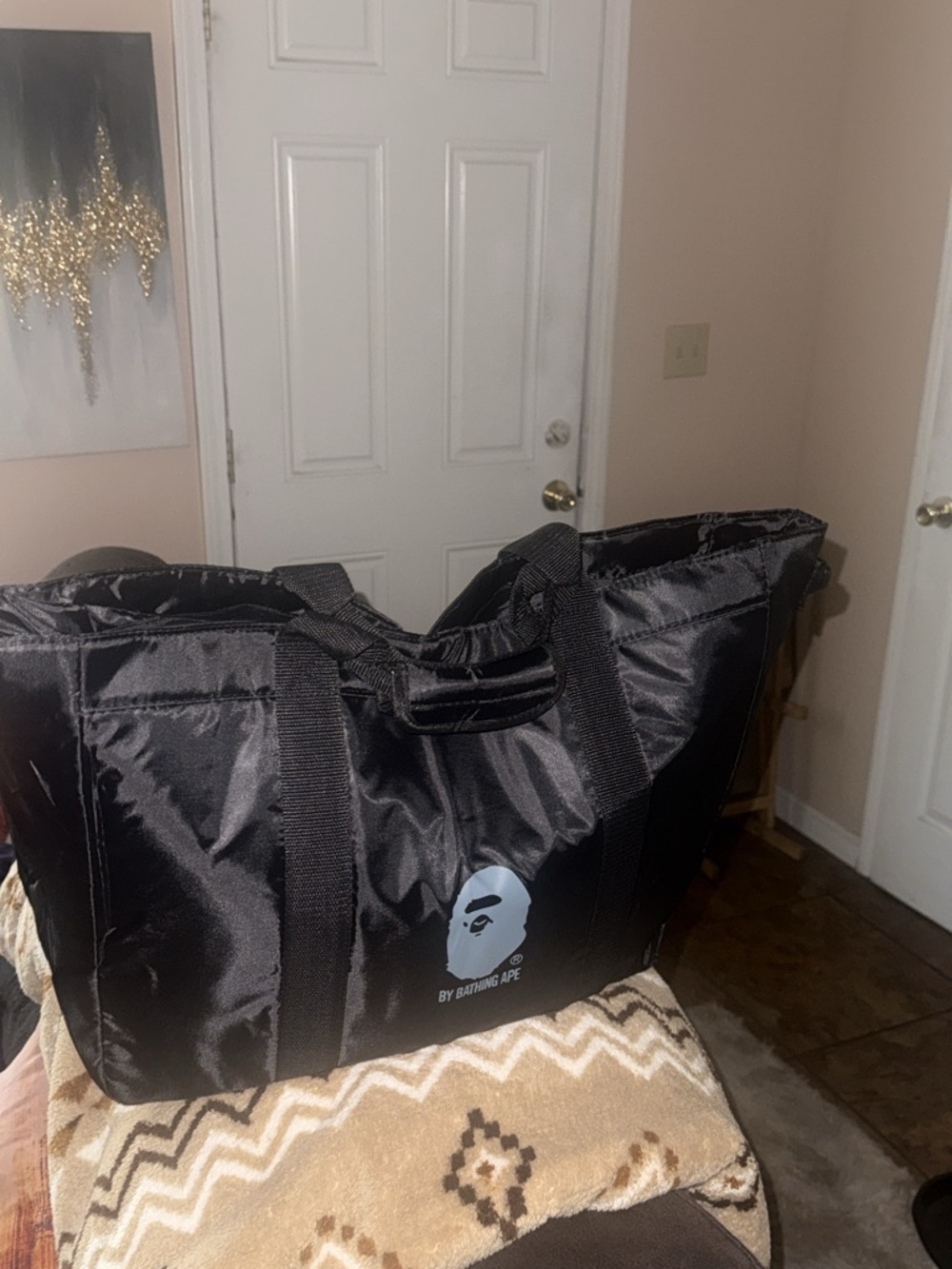 Black bathing ape tote bag